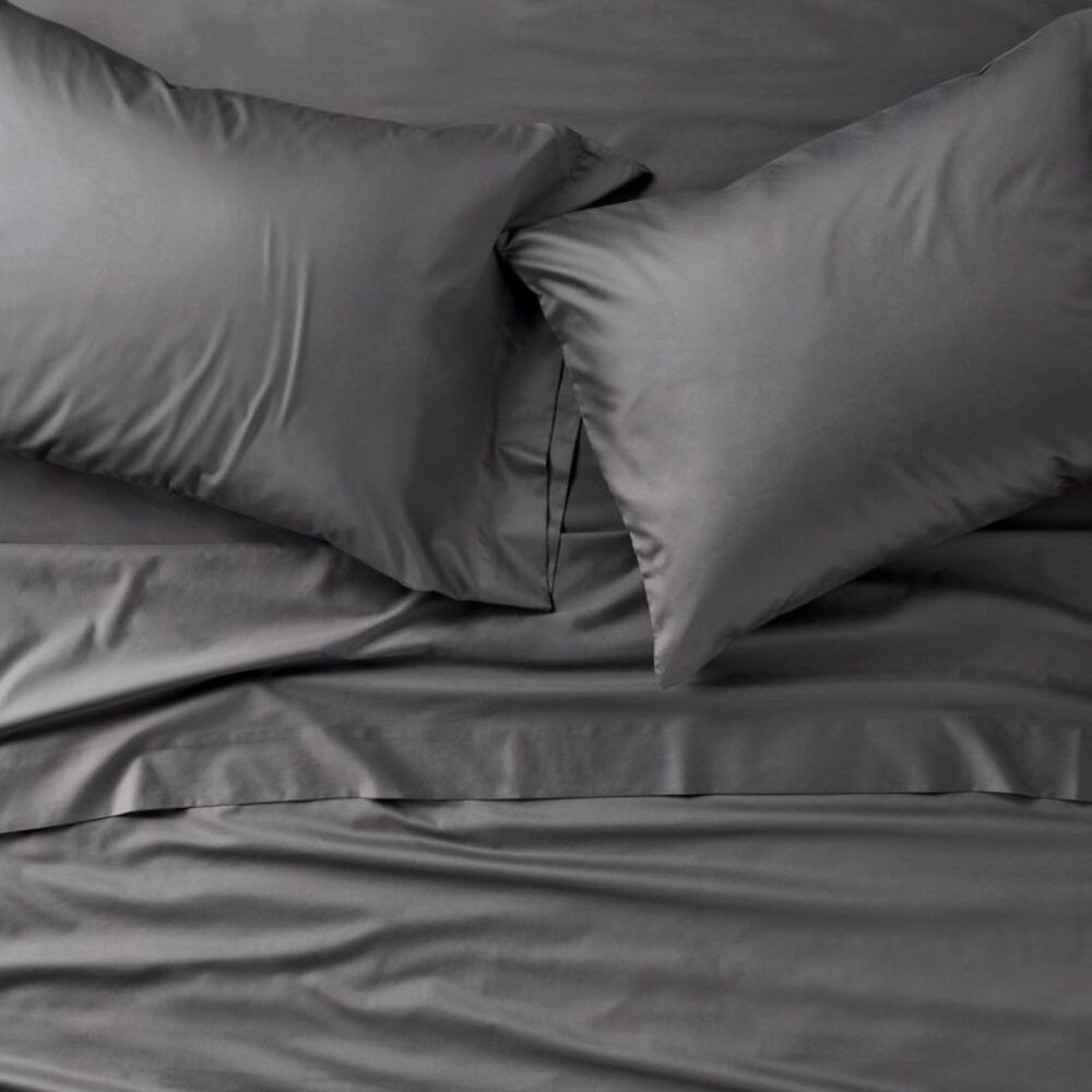 California King 600 Thread Count Sateen Sheet Set Dark Gray - Casaluna